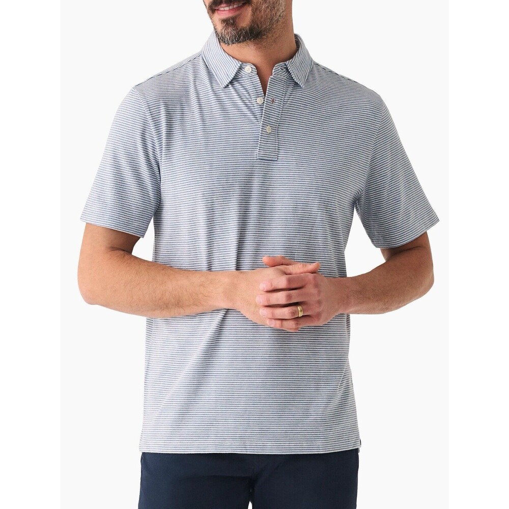 Faherty Blue Polo Shirt Classic Casual Style